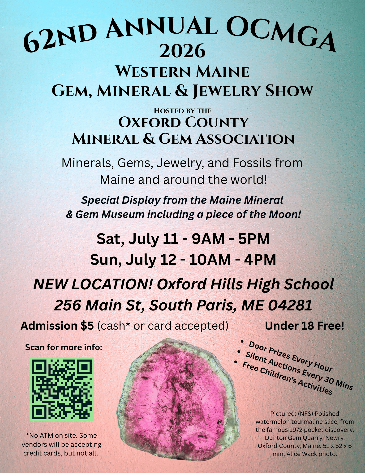 62nd Annual OCMGA Western Maine Gem, Mineral & Jewelry Show